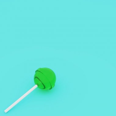 Lolipop yeşil renk. 3D render