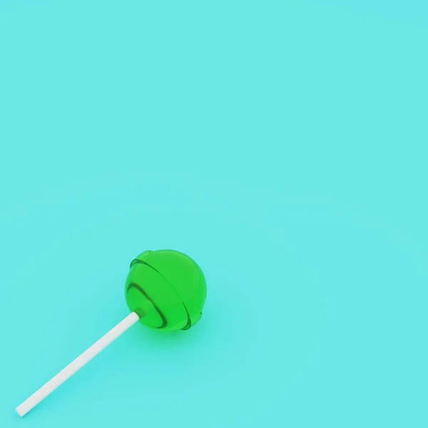 Lollipop зеленого цвета. 3d-рендеринг — стоковое фото