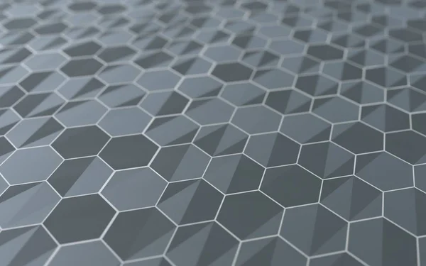 Superficie 3d abstracta con hexágonos . — Foto de Stock