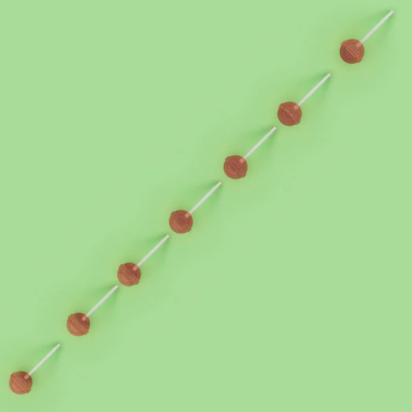 Lollipop Flat lay Concepto mínimo. Vista superior. renderizado 3d — Foto de Stock