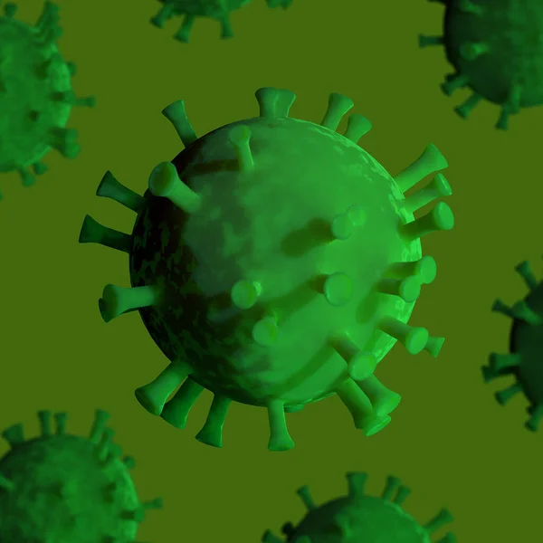 Πράσινο coronavirus σε κενό φόντο, — Φωτογραφία Αρχείου