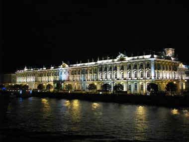 Kış Sarayı, St. Petersburg Gece Manzarası.