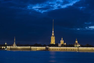 Peter-Pavels Kalesi Akşam Şehri Saint-Petersburg