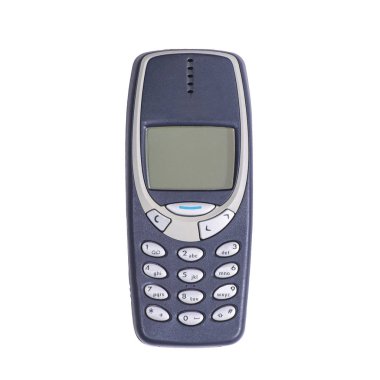 Old mobile phone on a white background. Isolated clipart