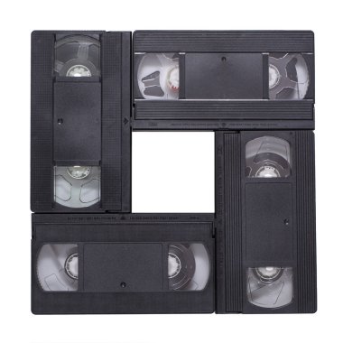 Vhs video kaseti beyaz bir arkaplanda. İzole edilmiş.