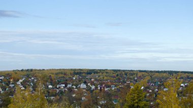 Rusya 'da güneş batıyor kırsal ve güzel gökyüzü ile