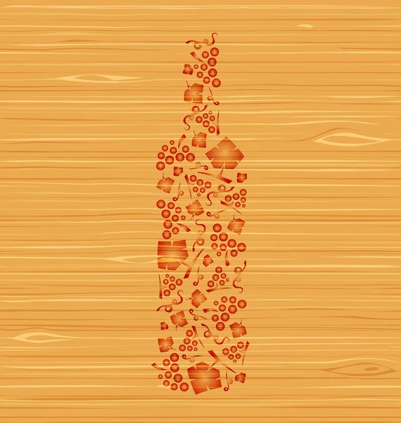 Decorative vector wine bottle — Stock Vector