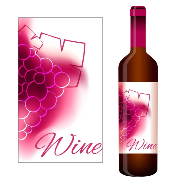 Vector label for red wine — Stock Vector