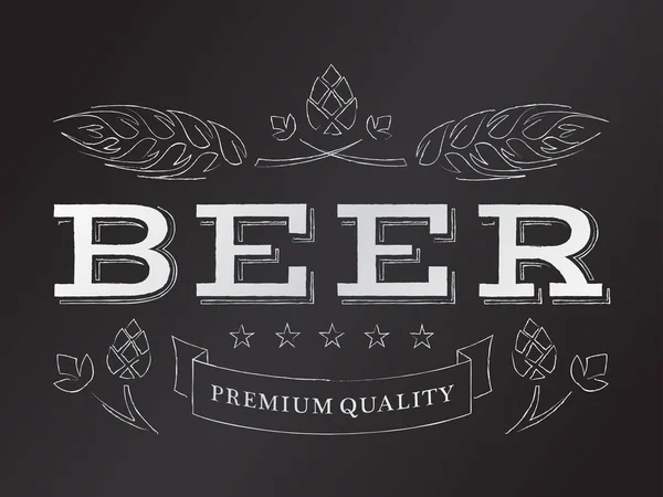 Vector chalk beer emblem Royalty Free Stock Vectors