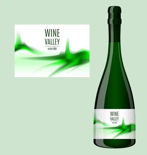 Bir şişe şarap için etiket tasarımı — Stok Vektör