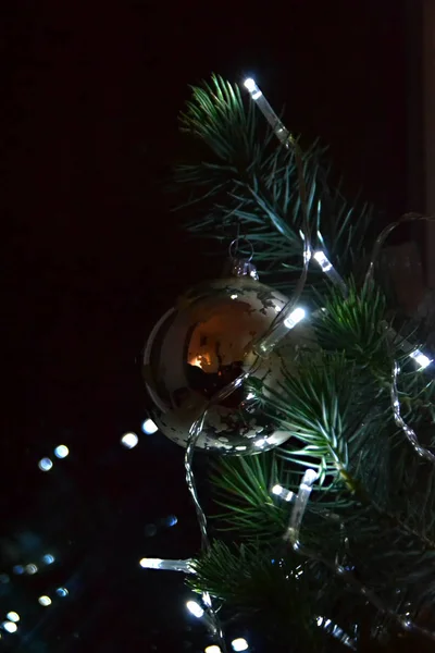 Den Julbelysning Och Bakgrund — Stockfoto