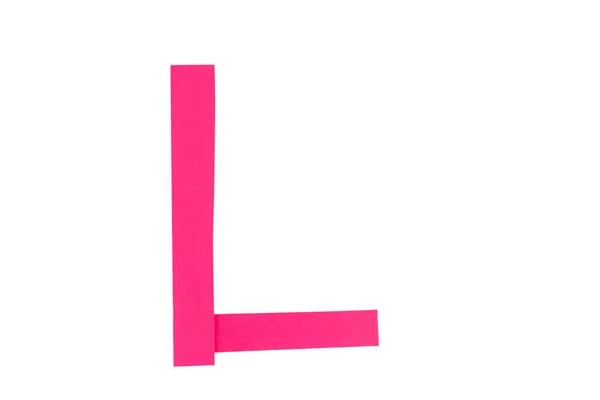 Letter L from parts of red paper — Stock Photo, Image