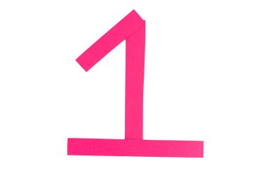 Kırmızı kağıt parçalarından bir numara