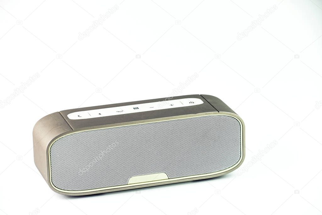 Bluetooth wireless speaker in white background. Isolated
