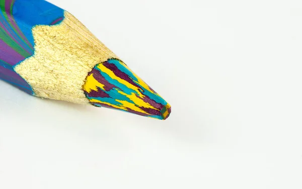 Великий кольоровий олівець ізольований на білому тлі — стокове фото