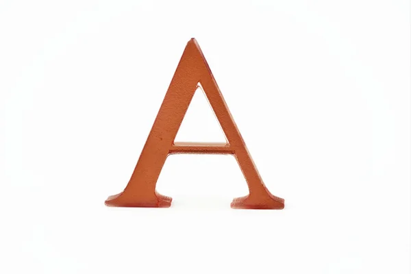 Letter A. 3d printed. Red Color. Isolated white background. — Stockfoto