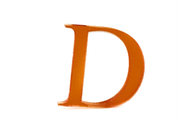 Letter D. 3d printed. Red Color. Isolated white background — Stockfoto