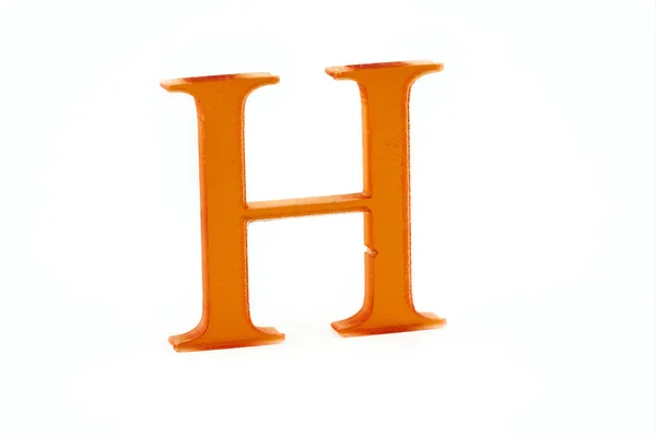 Letter H. 3d printed. Red Color. Isolated white background — Stockfoto