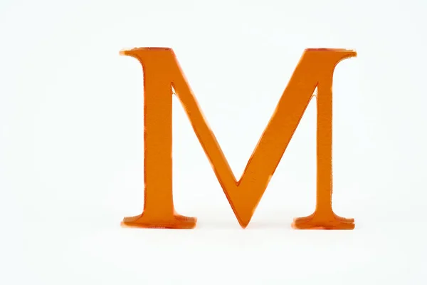 Letter M. 3d printed. Red Color. Isolated white background — Stock Photo, Image