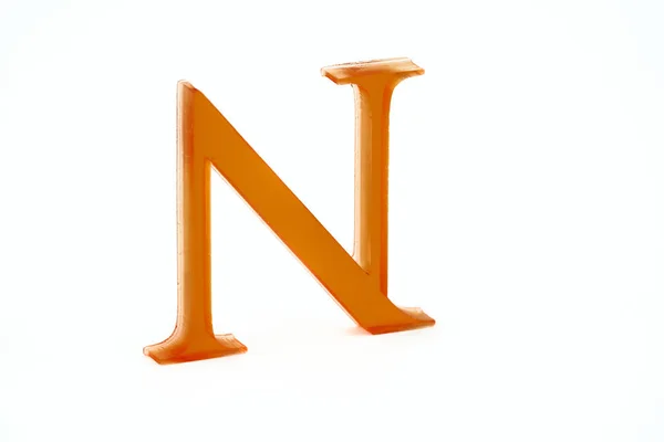 Letter N. 3d printed. Red Color. Isolated white background — Stockfoto