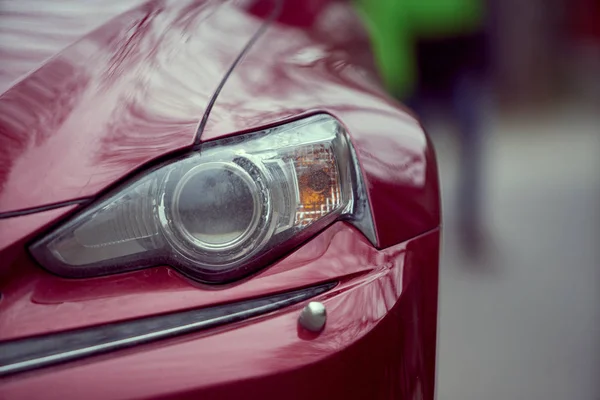 Macro View Modern Red Car Lamp Headlight — Stock Photo, Image