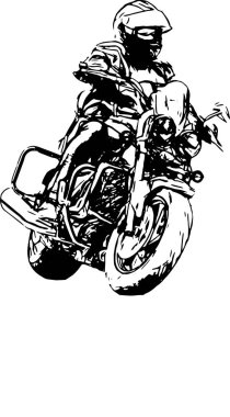 Motosikletli bir motorcu. Motosiklet. Açık moto festivali.