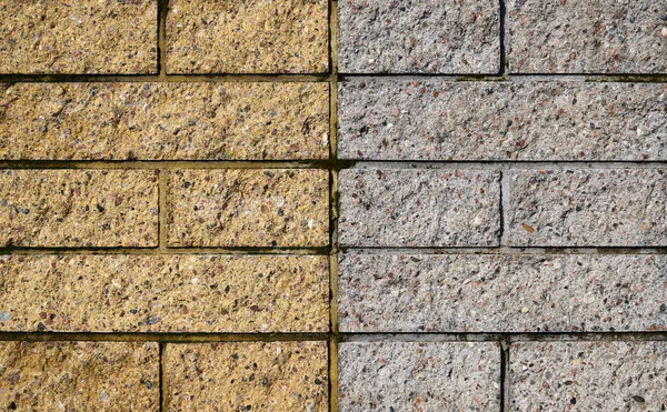 Gele Grijze Stenen Muur Stenen Textuur Baksteenachtergrond — Stockfoto