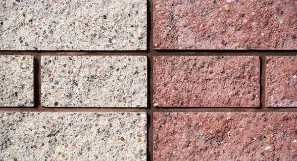 Gele Roze Bakstenen Muur Stenen Textuur Baksteenachtergrond — Stockfoto
