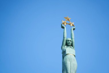 06-03-2020 Riga, Letonya Riga Özgürlük Anıtı