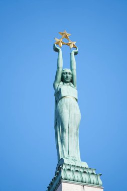 06-03-2020 Riga, Letonya Riga Özgürlük Anıtı