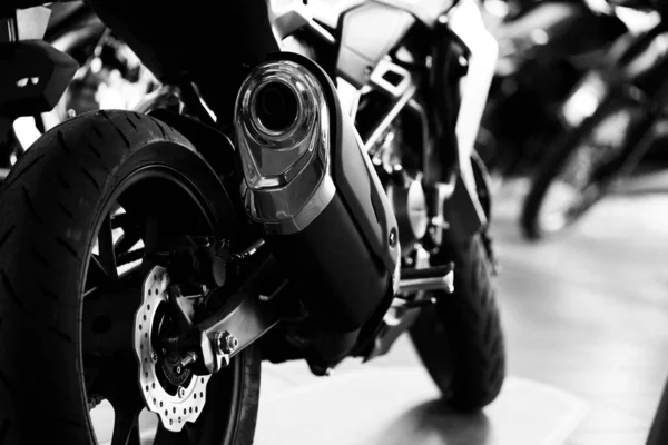 近摄镜头摩托车排气管 — 图库照片