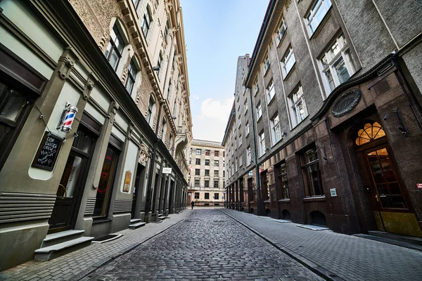 2020 Riga Letland Een Verlaten Straat Europa — Stockfoto