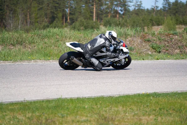 2020 Ropazi Lettland Motorcykelträning Ett Snabbt Hörn Banan — Stockfoto