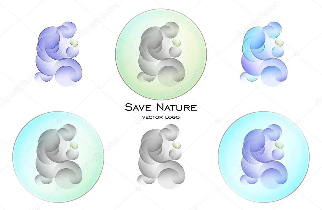 Save nature abstract vector logo set