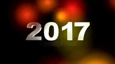 Yüksek kaliteli yeni yıl animasyon ayarlayın. Metin 2017 için 2018 geçer. Mutlu yeni yıl kavramı. 4 k Uhd çözünürlük