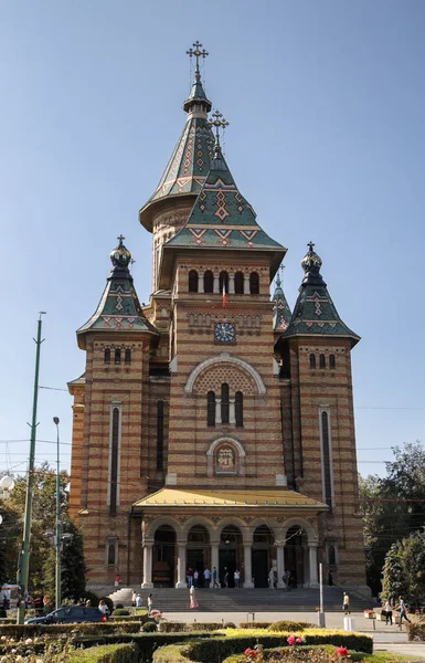 Timisoara Roemenië September 2017 Metropolitan Cathedral Gelegen Victory Square September — Stockfoto