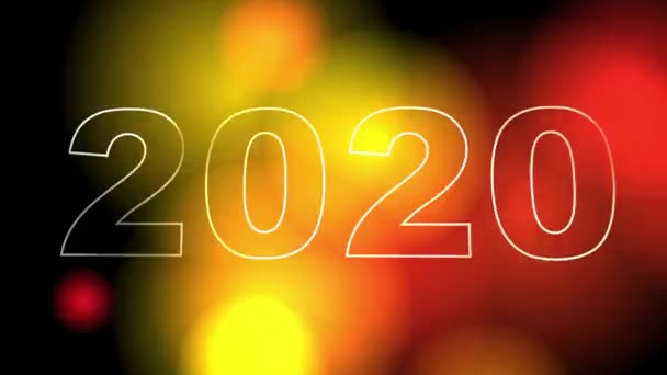 Juego Animación Año Nuevo Alta Calidad Texto 2019 Cambia 2020 — Vídeo de stock