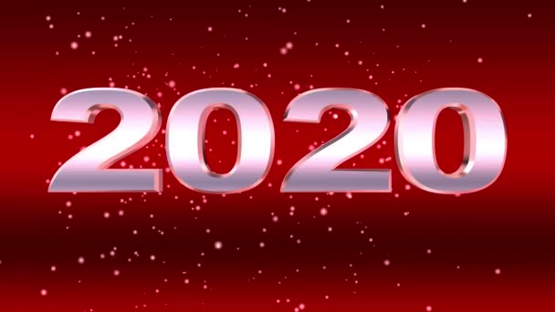 Hoogwaardige 2020 Nieuwjaarsanimatieset Meerdere Kleuren — Stockvideo