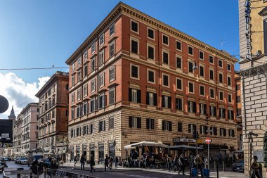 Roma, İtalya - 01 Aralık 2019: Roma, İtalya 'daki tarihi merkezdeki binalar