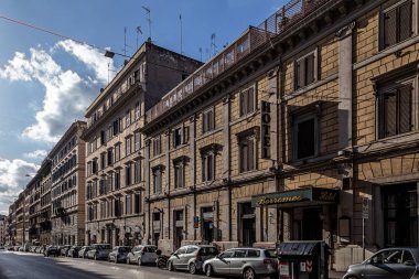 Roma, İtalya - 01 Aralık 2019: Roma, İtalya 'daki tarihi merkezdeki binalar