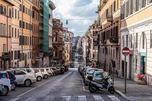 Řím Itálie Prosince 2019 Ulice Historického Centra Říma Budova Místní — Stock fotografie