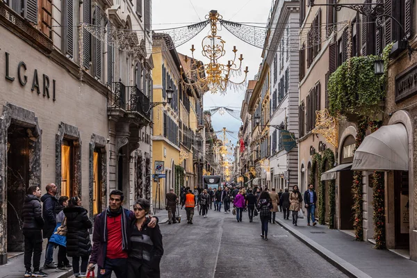 Řím Itálie Prosince 2019 Ulice Historického Centra Říma Budova Místní — Stock fotografie