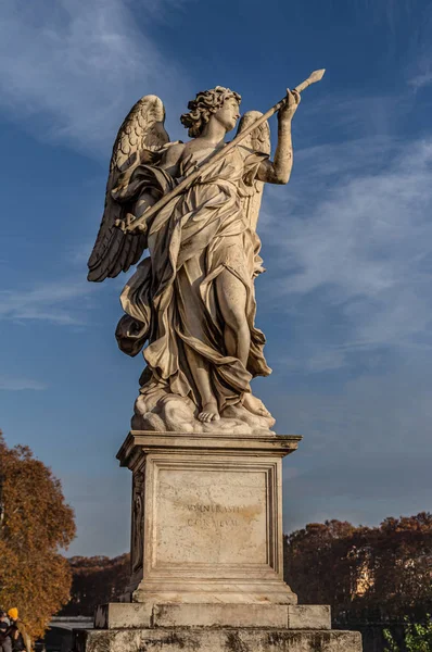 Roma Italia Dicembre 2019 Statue Del Ponte Sant Angelo Roma — Foto Stock