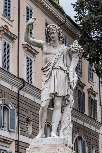 Рим Италия Декабря 2019 Статуи Народной Площади Площадь Дель Пополо — стоковое фото