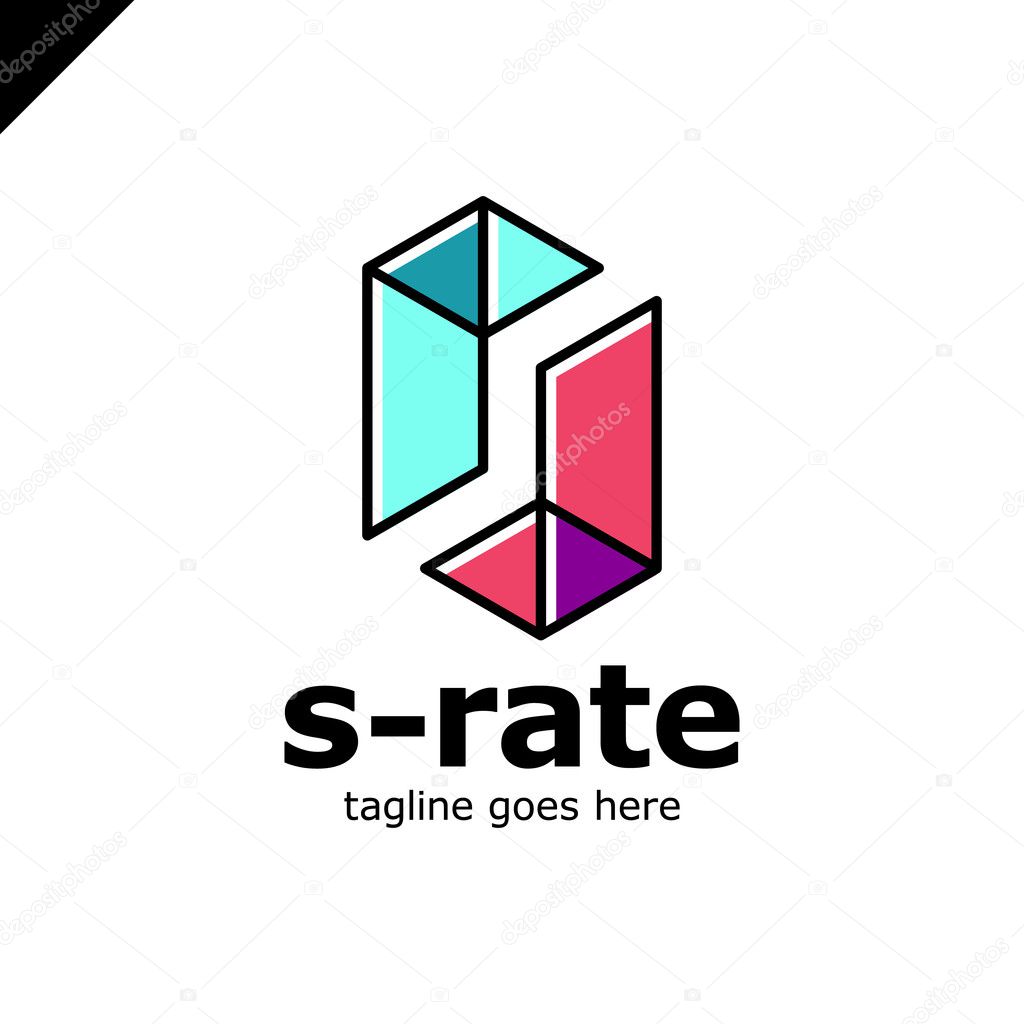 Super Rate Logo - Letter S Line Logotype black outline style