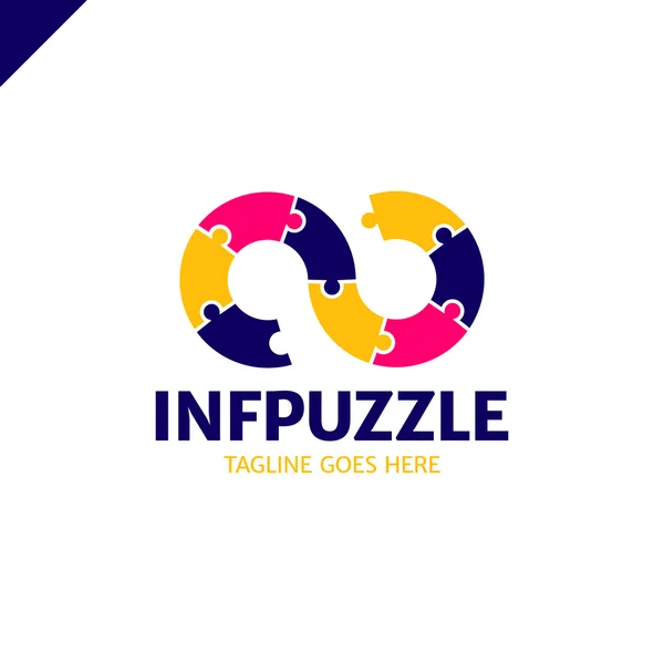Infinity puzzle connect logotype template — Stock Vector