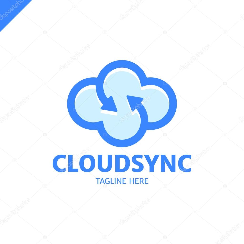 Infinity cloud logo design vector. Cloud letter s logo template. blue color