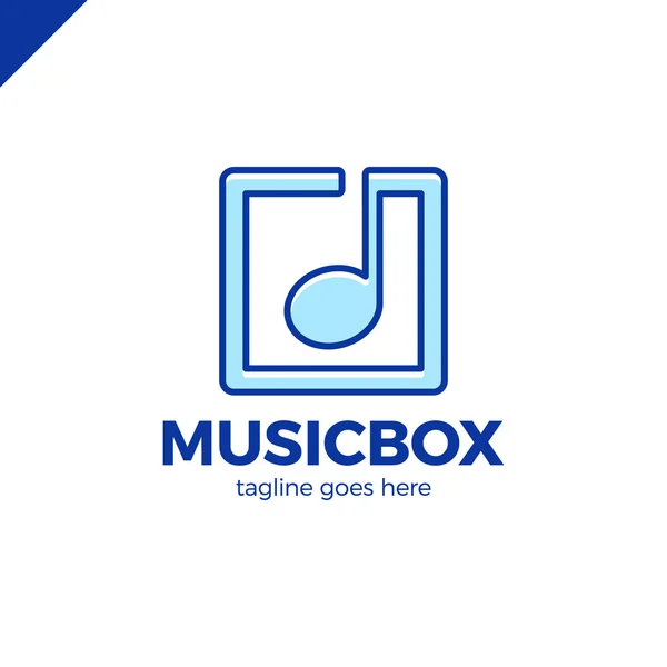 square abstract music note vector logo icon. This logotype graphic also represents music industry, digital music, musical app button