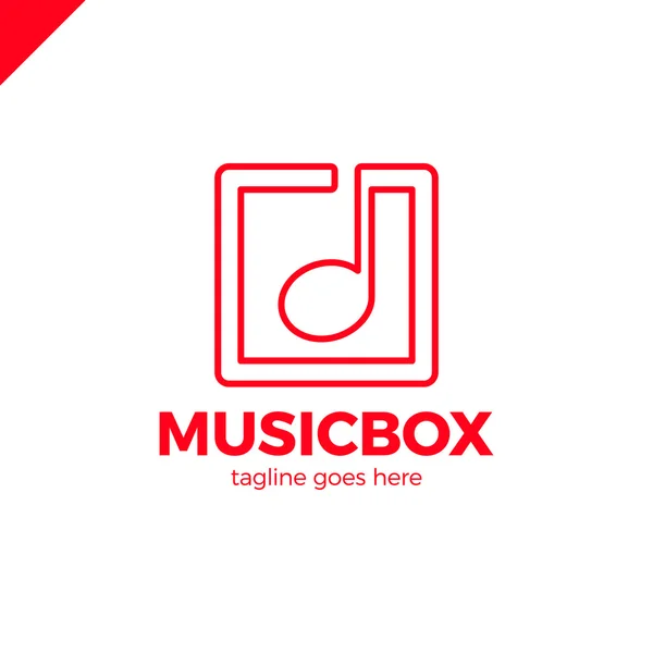 Fyrkantig abstrakt musik antecknings vektor logotyp ikon. Denna logotyp-grafik representerar också musikbranschen, digital musik, musikapp-knappen — Stock vektor