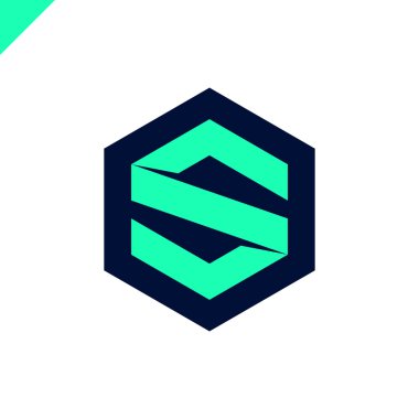 S harfi logo tasarım şablonu elementleri